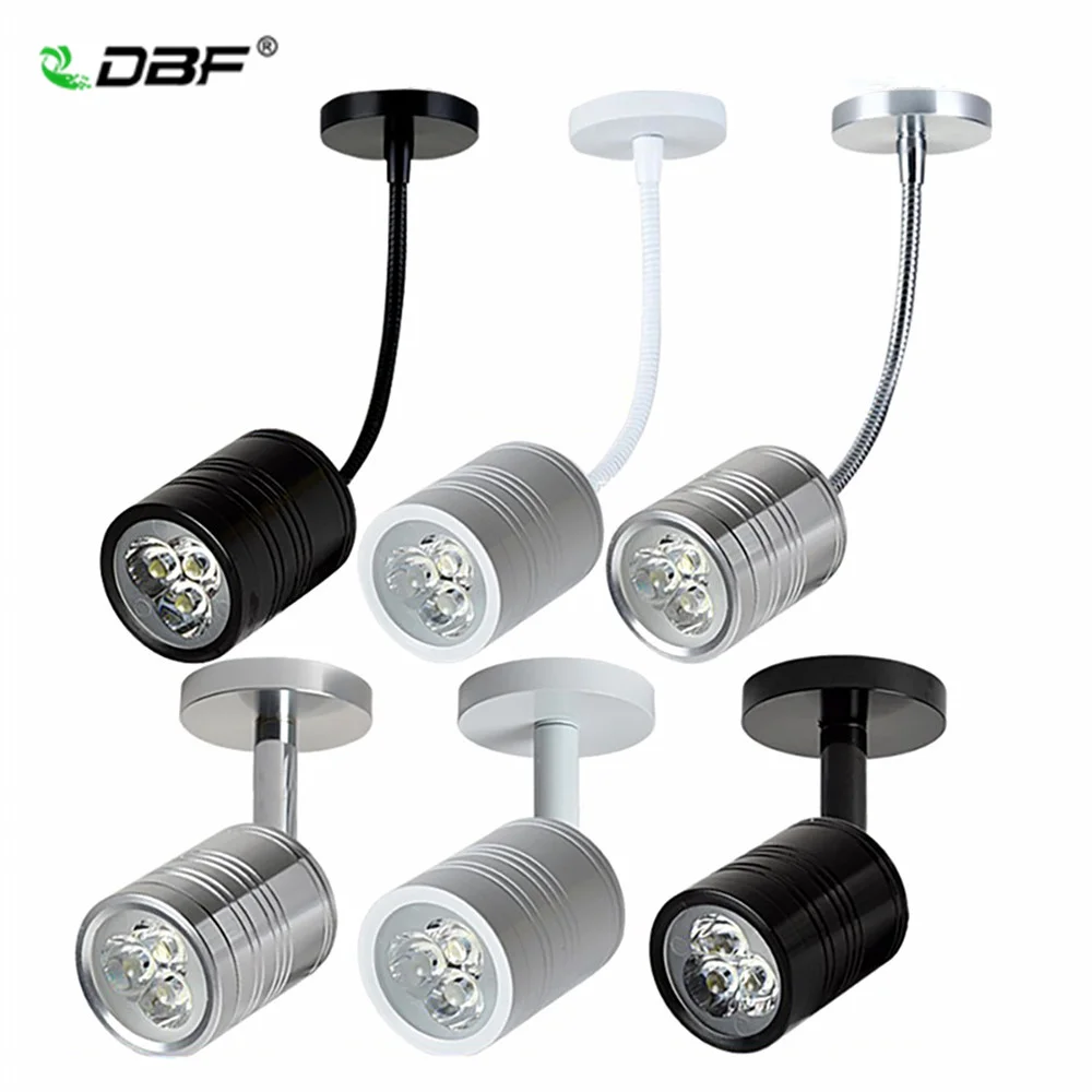 

[DBF]Rotatable LED Surface Mounted Ceiling Light 3W 5W Black/White/Silver Housing Angle Adjustable Long Tube Spot Ceiling Light