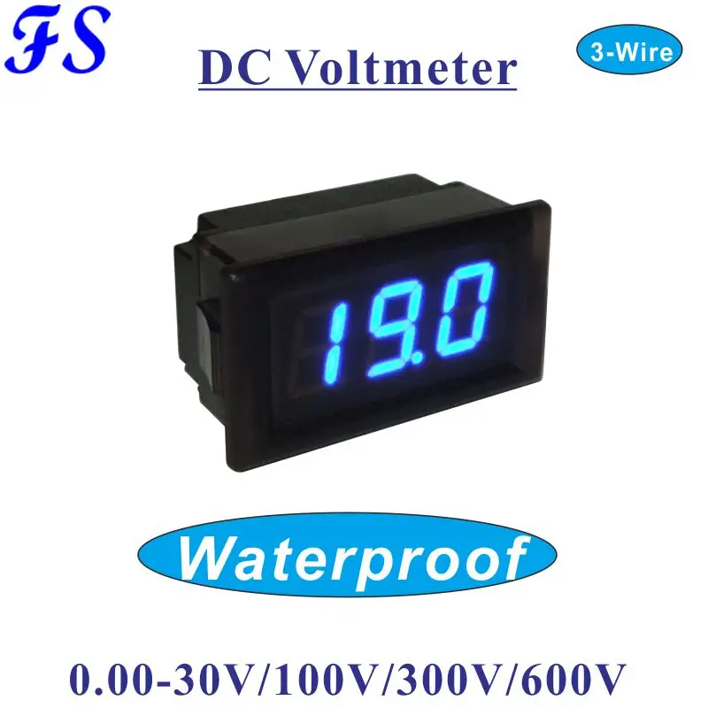3 Wire 0.52" Led Digital Voltmeter Voltage Meter Dc 100v 300v 600v Car Motorcycle Volt Tester