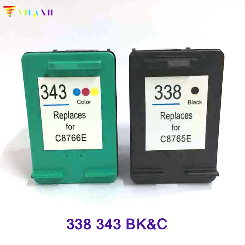 

Vilaxh compatible Ink Cartridge replacement For HP 338 343 Deskjet 6540 5740 5745 6520 6540 460c 6840 PSC 1500 1510 1600 1610