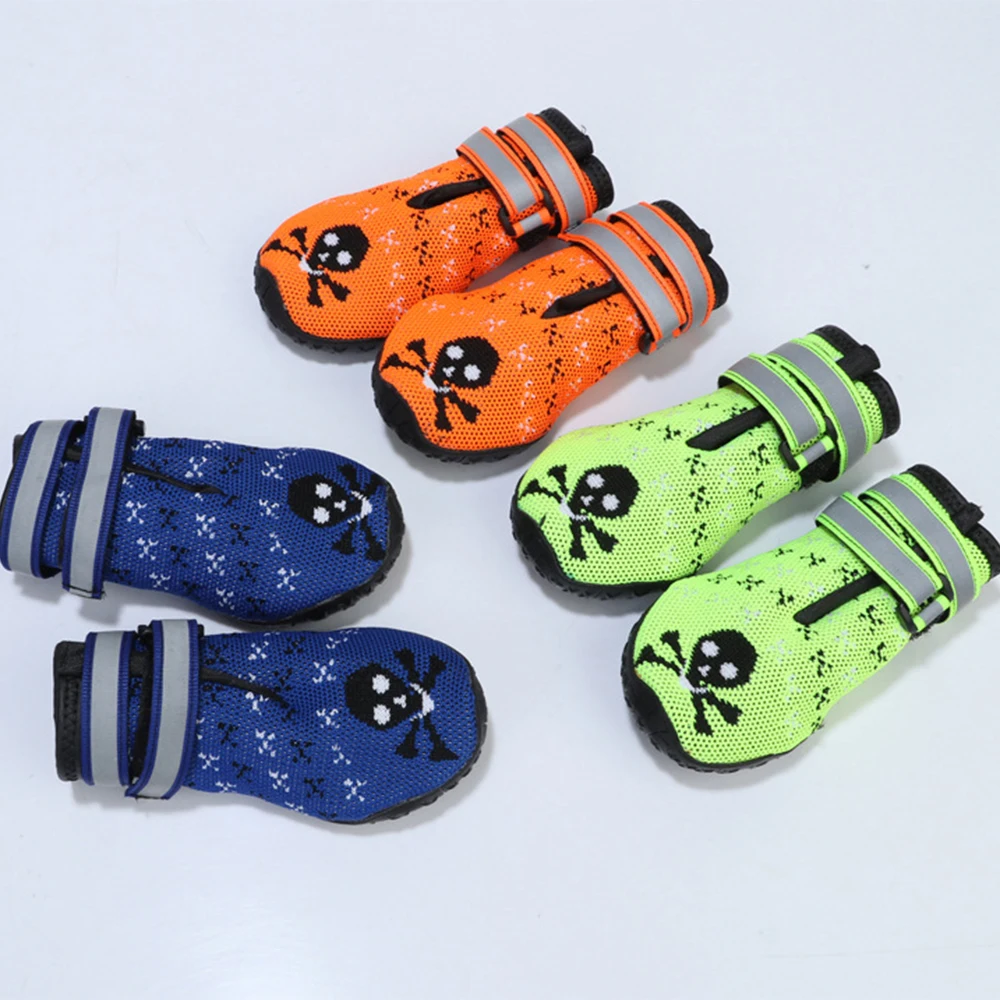 4pcs/Set Pet Dog Breathable Non Slip Shoes Sneaker Shoes For Small Dogs