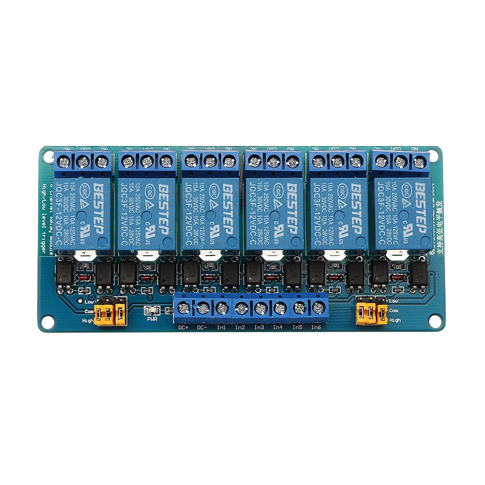 

12V 6 Channel Relay Module High And Low Level Trigger For Arduino