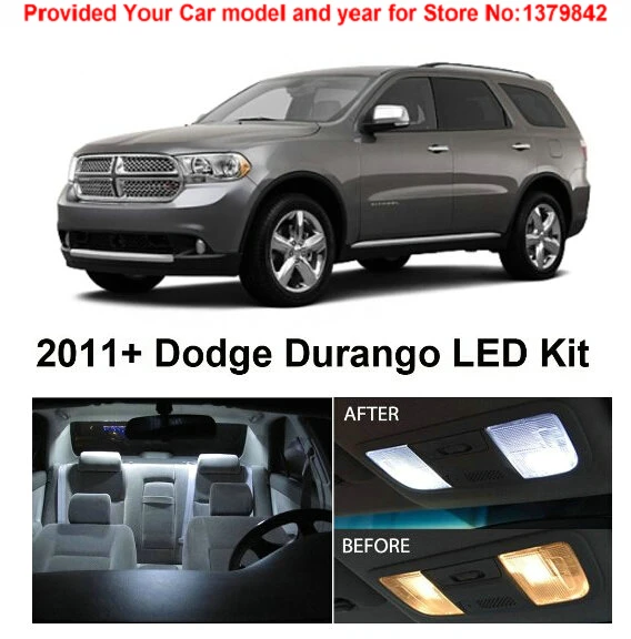 

Free Shipping 6pc LED Lights car-styling Hi-Q Interior Package Kit For Dodge Durango 2011 & Up