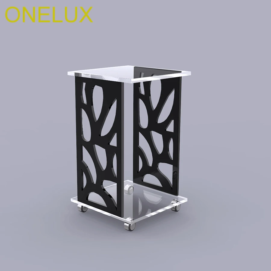 ONELUX محفورة الاكريليك عرضية/أريكة/الجانب/الشاي/مجلة الجدول على عجلات