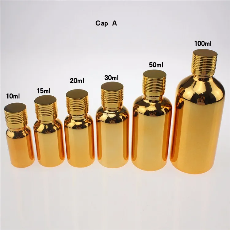 Garrafa de Vidro Vazia do Ouro Volume de Vidro da Garrafa do Perfume 15ml dos Pces 100 para o Óleo Essencial Venda Quente Óleos Essenciais 0.5 oz 2 venda quente 0.5 oz óleos essenciais garrafa