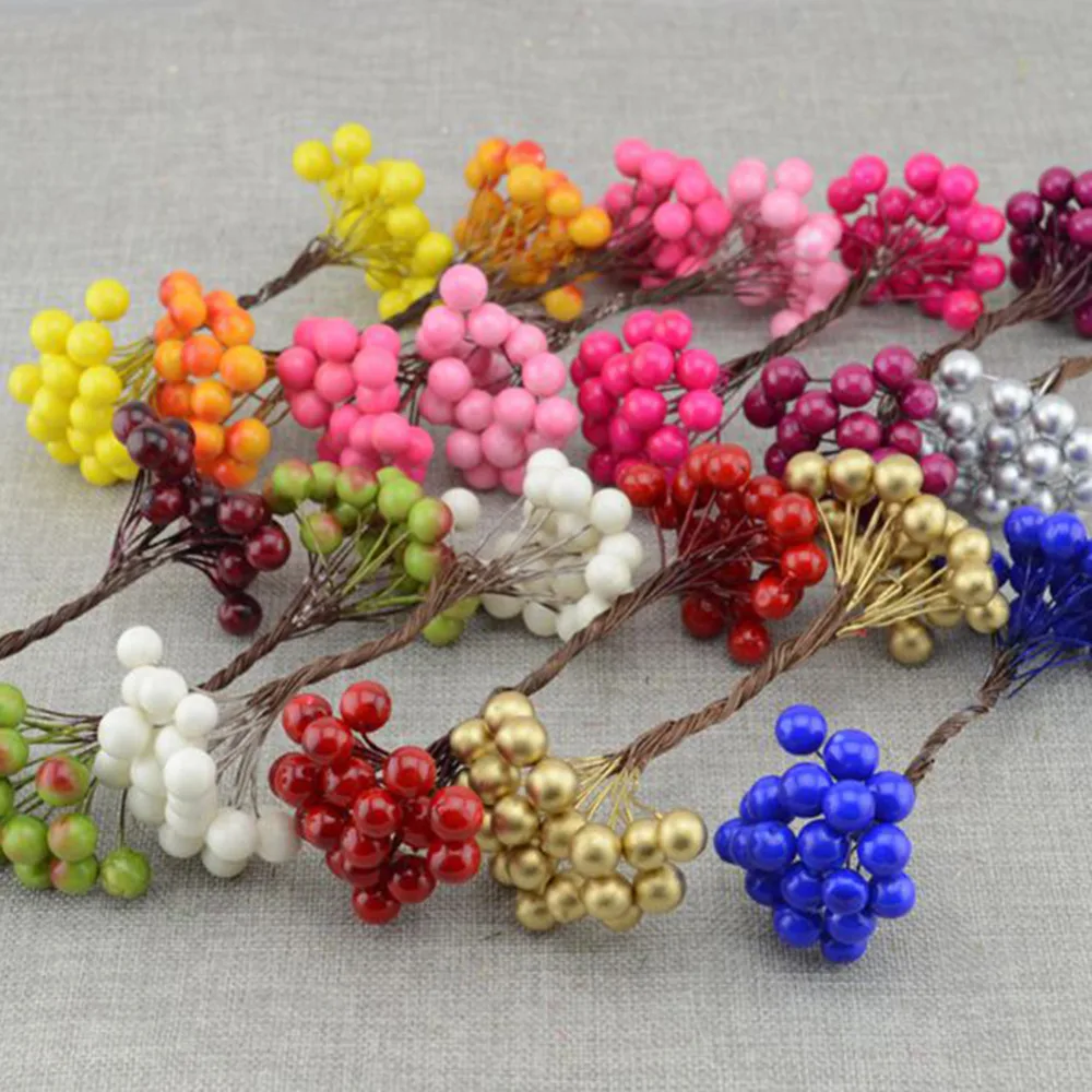 40Pcs(40Pcs=80Head) Artificial Berry Plants Simulated Berry Artificial