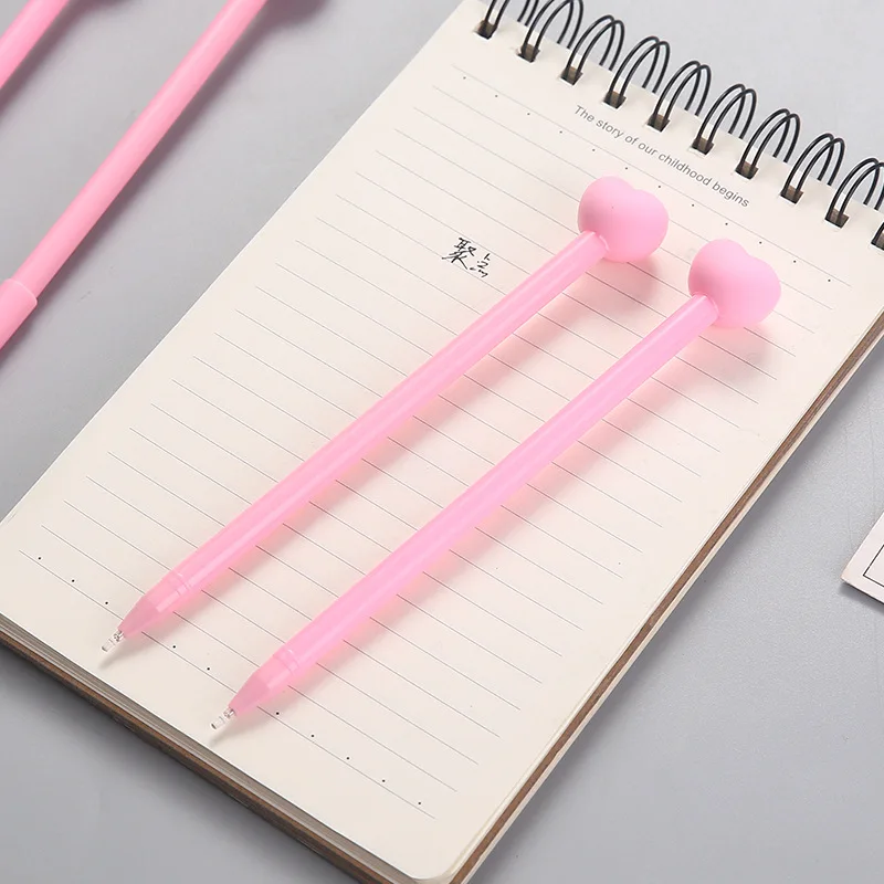 

40 PCs Pink Girl Peach Heart Black Neutral Gel Pen Student Loving Signature Pen Black Office Student Stationery Wholesale