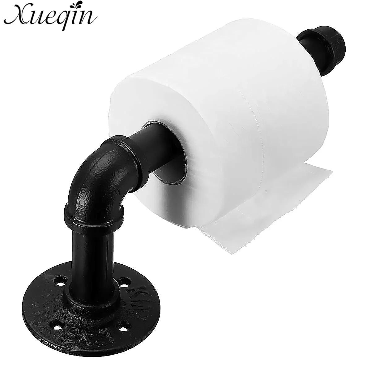 

Xueqin Iron Home Toilet Tissue Paper Storage Rack Rail Industrial Rustic Metal Bathroom Toilet Roll Paper Holder