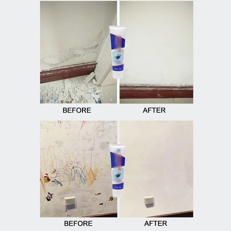 

White Latex Paint Waterproof Wall Plaster Wall Paint Repair Crack Nail Eye Putty Powder Operation Simple Safe Home