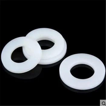 

100pcs white nylon washer M2 M2.5 M3 M4 M5 M6 M8 Nylon Washer Plastic Flat Spacer Washer circular round Gasket Ring