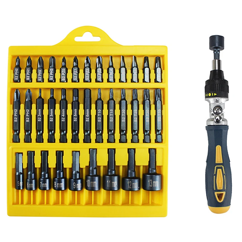 36pcs Ratchet Screwdriver Set Combination Hand Tool Set Screwdriver Bit