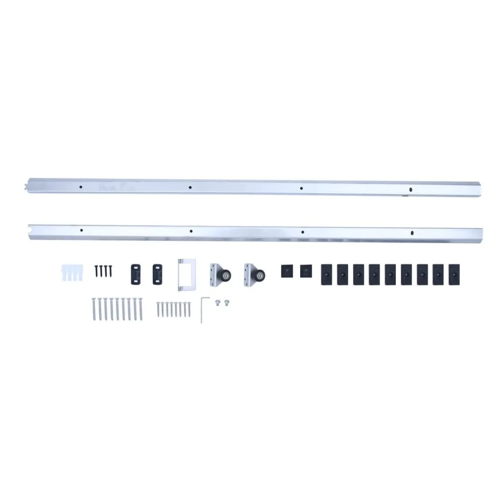 

6ft Modern Stainless Steel Sliding Barn Wood Door Track Rail Set Wood Door Sliding Track Sliding Door System Door Hardware