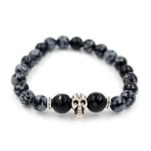 Faitheasy натуральный снег раздел Черное золото просто индивидуальность личности человеческий скелет головы браслеты с орнаментами