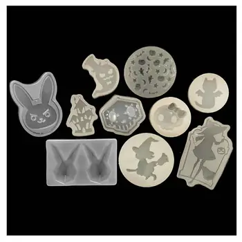 

DIY Resin Cabochon Halloween Ghost Skull Rabbit Silicone Mold Jewelry Pendant Accessories Bat Charms Phone Case Resin Decoden
