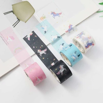 

3cm *5m Cute Unicorn Style Colorful Paper Tape Adhesive Tape DIY Scrapbooking Sticker Label Masking Tape