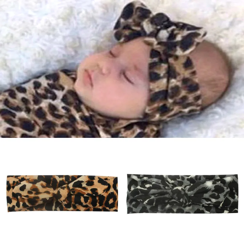 

2019 Leopard Print Toddler Baby Girls Headband Hair Ribbon Bow-Knot Newborn Hairband Head Wrap Baby Hair Accessories