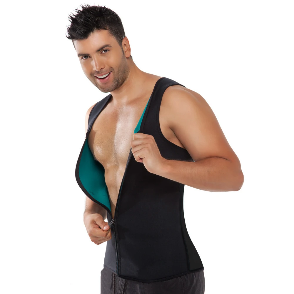 

Slimming Shaper Men Slimming Belt Belly Vest Neoprene Zipper Sleeveless T-shirts Waist Sweat Corset Weight Loss