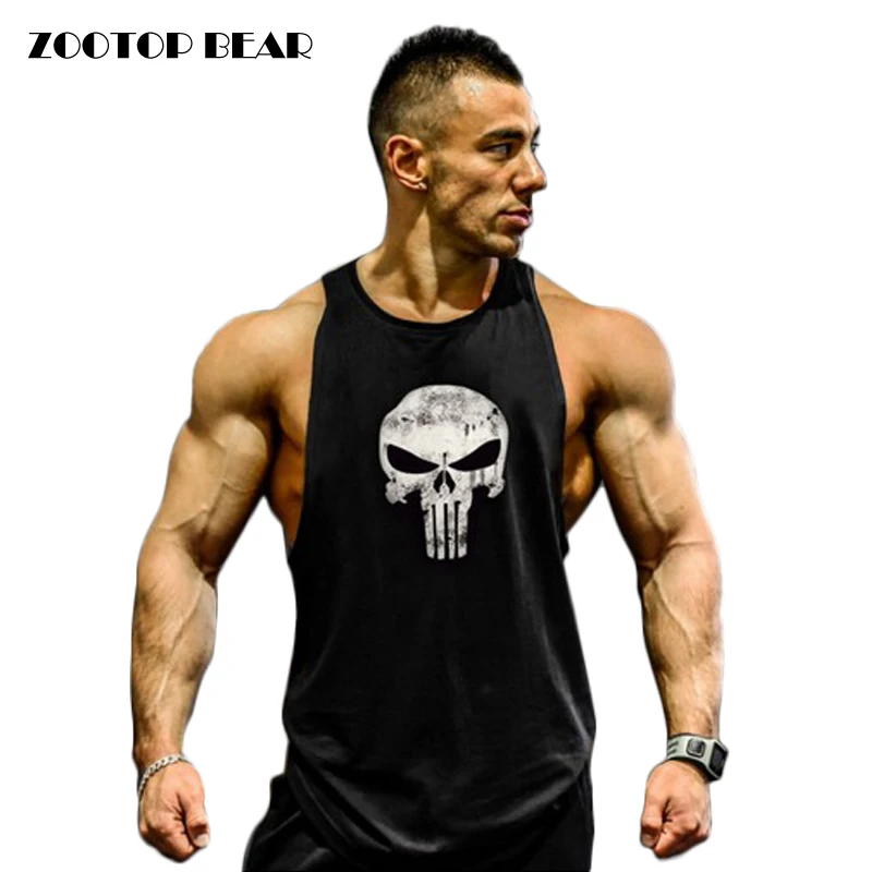 

The latest fashion 2019 is beautiful slim strong muscular body tank man fitness jacket short sleeves exclusive