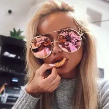 TESIA cateye Солнцезащитные очки женские Овальные большое зеркало в рамке очки для вождения Вечерние Розовые Красные прочные Рождественский подарок солнцезащитные очки Прямая поставка