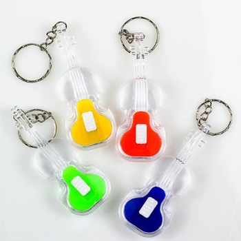 

FREE SHIPPING BY DHL 100pcs/lot 2019 LED Plastic Violin Keychains Flashlight Violin Key Holders Violin Keyrings for Music Gifts