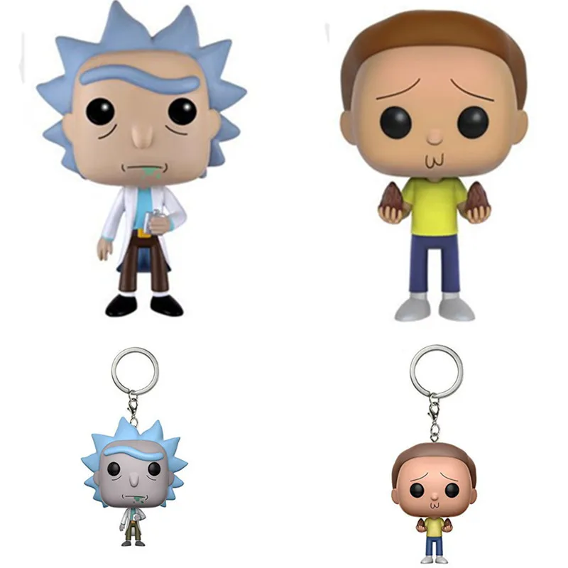 Rick and Morty Figures Toys Funny Rick Morty keychain Keyring Action Figure Toy Key Bag Pendants Dolls Cartoon Gift  (3)