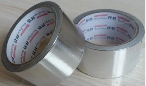 

25meters width 50mm thin aluminum foil adhesive tape,metal containers bug fixes, metal conductive material, fire-retardant.