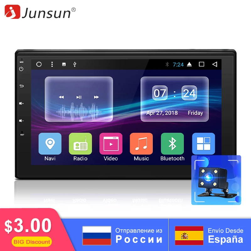 Junsun магнитола 2 din автомагнитолы 7&quot Android навигатор с GPS радиоприемник RDS блютуз