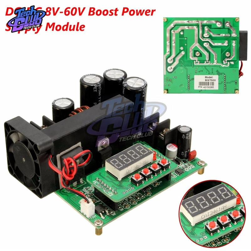 BST900W 8-60 В до 10-120 В постоянного тока преобразователь Высокоточный светодиодный повышающий преобразователь DIY напряжение трансформаторный модуль регулятор