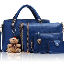 4 шт./набор, модная брендовая женская сумка, Брендовые женские сумки-мессенджеры, Сумки из искусственной кожи, кошелек, сумка-мессенджер, дорожные сумки