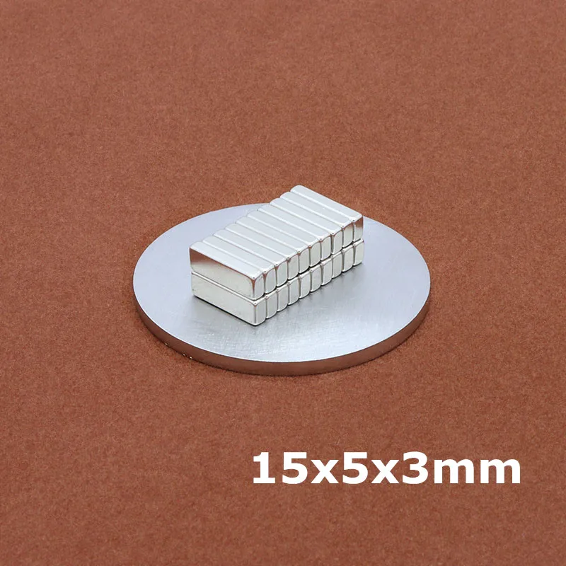 

10Pcs 15 x 5 x 3 m Neodymium Magnet Block N35 Permanent NdFeB Buck Cube Mini Small Super Strong Powerful Magnetic Magnets