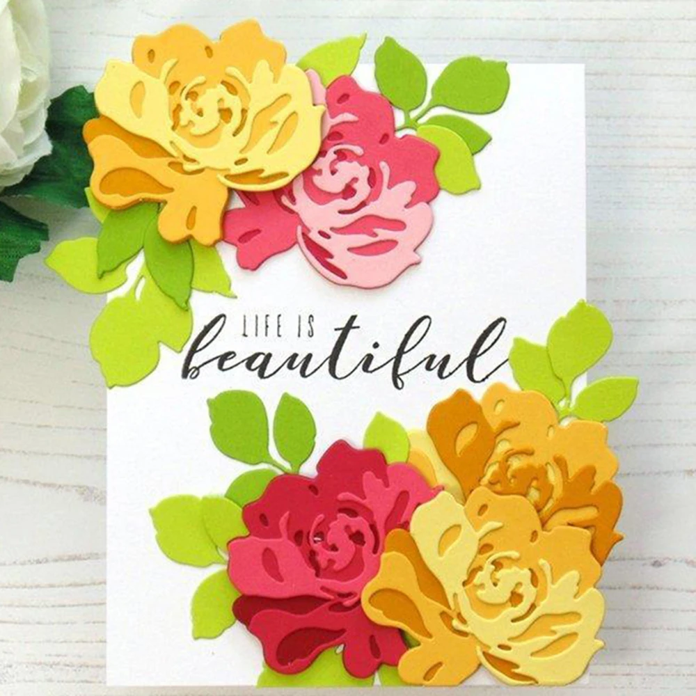 

McDies Scrapbooking Dies Metal Flower Frame Background Cutting Dies Craft New 2018 Embossing Stamps Stencils Paper Card Making