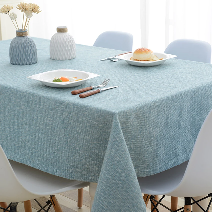 

Europe style Cotton Linen Table Cloth Country Style solid Multifunctional table cloth rectangular Table Cover Home Kitchen Decor