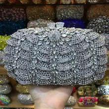 XIYUAN gold/silver/champagne multi color Clutch evening pochette crystal clutch bag diamond women Clutch party female handbag