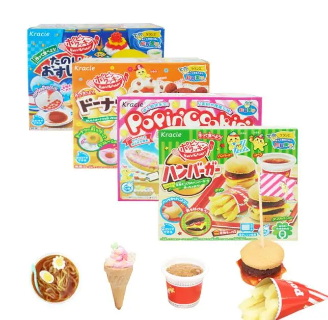 

4pcs Japanese Popin Cook Happy cake donut hamburger ice cream DIY handmade Toy Kitchen Pretend Toys