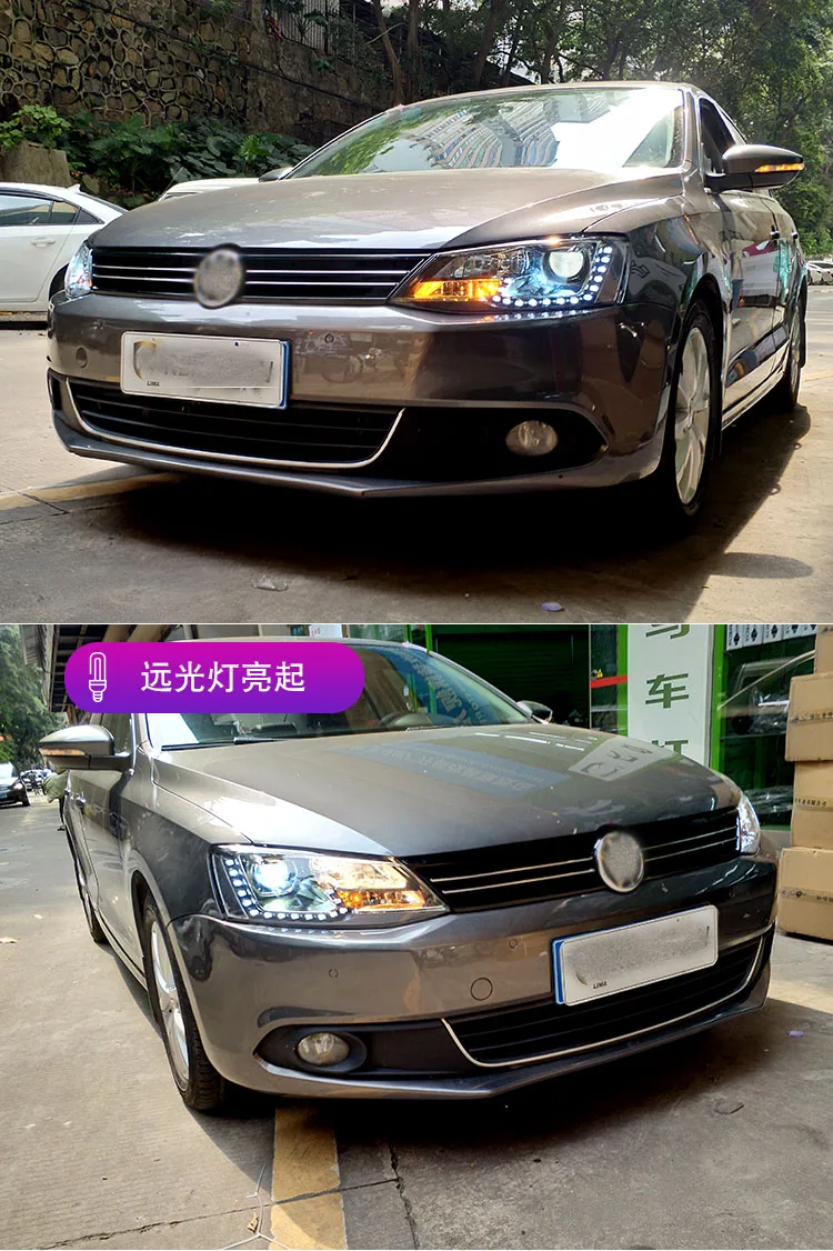 Для VW Jetta MK6 2012- фары, светодиодные фары DRL дневного света Биксеноновая объектив стайлинга автомобилей корпус передней фары