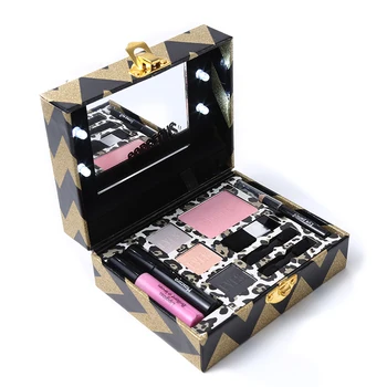 

Miss Rose Make Up Gift Box Light Up Travel Makeup Set Eyeshadow Blusher Eyeliner Mascara Eyeliner with Instruction