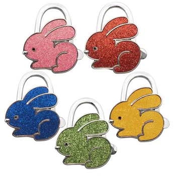 

Free shipping 100pcs/lot Folding Handbag/Purse/Bag Hanger Table Hook Hang Holder rabbit
