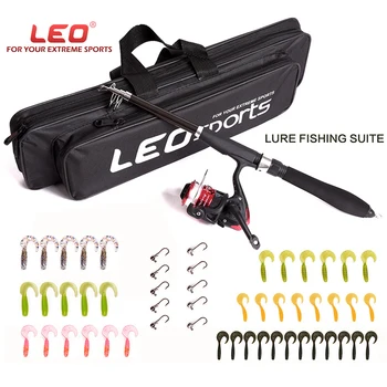 

Telescopic Fishing Rod Fishing Reel Combo Full Kit Fishing Rod Bag Gear +Spinning Reel+Lures Hook with Bag for vara de pesca set