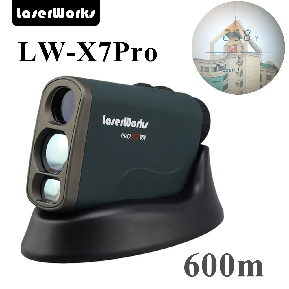 Беспроводная зарядка USB 600 м 1000 м LaserWorks PRO X7 Гольф охота дальномер, угол, скорость