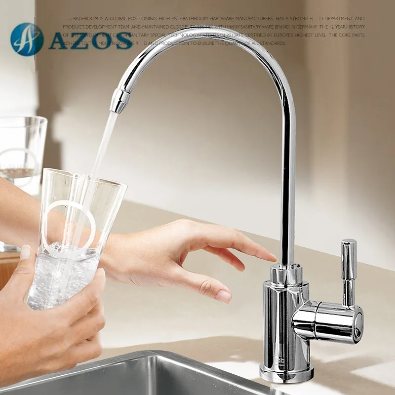 

Kitchen Sink Faucet Water Purification Filter Tap Swivel Spout Brass Chrome Polish Single Cold Deck Mount Tap QJS101
