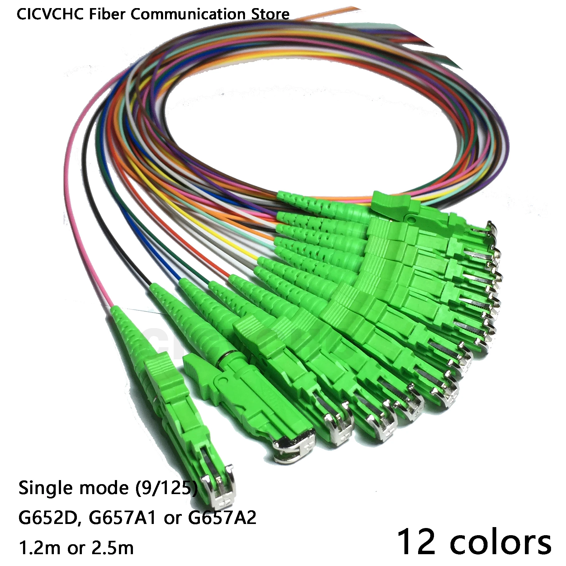 12 цветов LSH/APC (E2000) одиночный режим (9/125) G652D G657A1 G657A2 0.9mm Cable 1.2m 2 5 м/волоконно