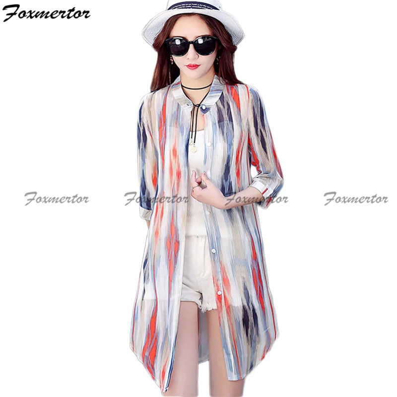 

2019 Women Summer Kimono Cardigan Sun Blouse Shirt Long Chiffon Boho Floral Beach Printed Cover Ups Sunscreen Sunproof Outwear
