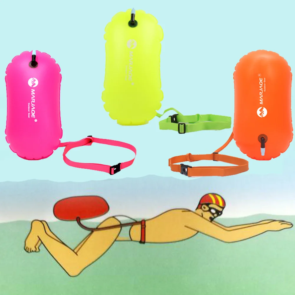 Inflatable Open Water Swim Buoy Air Dry Bag Device Buoy Tow Float Swimming 