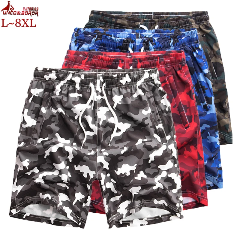 

plus size L~7XL 8XL Men's Summer Drawstring Jogger sporting Shorts Casual Beach Camouflage gym Bodybuilding Workout Men shorts