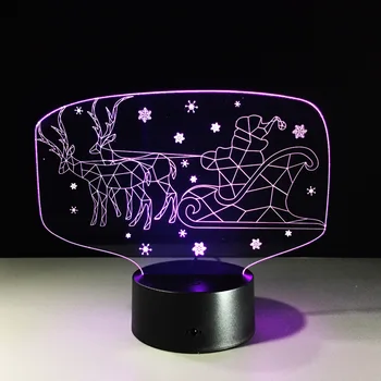 

Christmas Car Crafts Gifts 3D Stereo LED Night Light Creative Acrylic 7 color Table Lamp Crystal Lighting