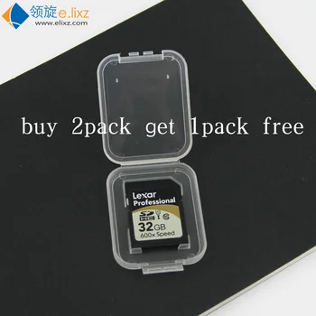 

Buy 2 pack get 1 pack free 10 Pcs SD SDHC Memory Card Case Holder Protector Transparent Plastic Box Storage Case