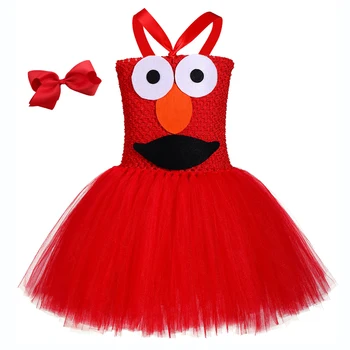 

Red Cookies Monster Onesie Halloween Cookie Pattern Tutu Dress Baby Girl Birthday Party Dress for Kids Fancy Dress Girls Clothes