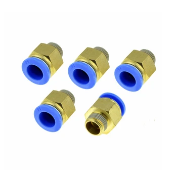 

5PCS Tube 14mm x 3/8"BSPT ( OD:16.5mm) male thread in Joint Pneumatic Air Tubing Push to Thread Quick Fittings