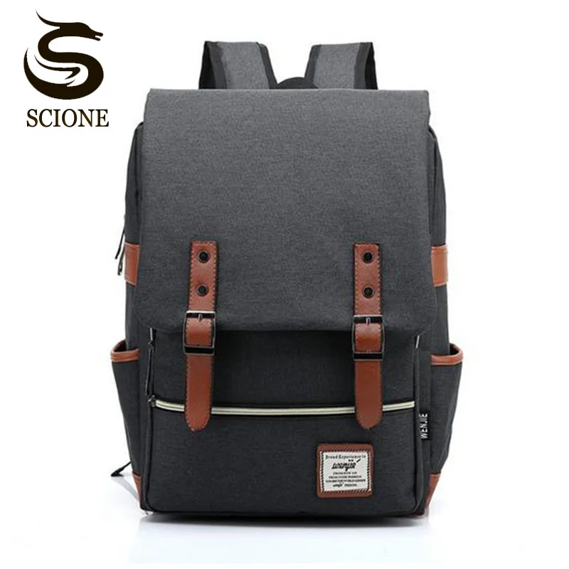 Модный мужской холщовый рюкзак для женщин, вместительные Компьютерные рюкзаки для ноутбука, Повседневная Студенческая школьная сумка, повседневные дорожные рюкзаки