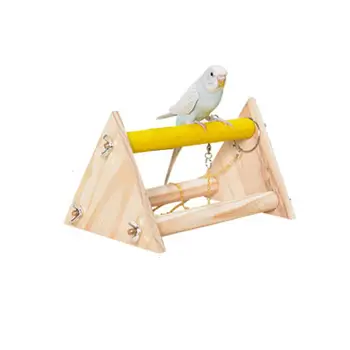 

Portable Parrot Wooden Stand Desktop Bird Table Platform Birdcage Play Stand Training Toy for Budgies Parakeets Cockatiels Birds