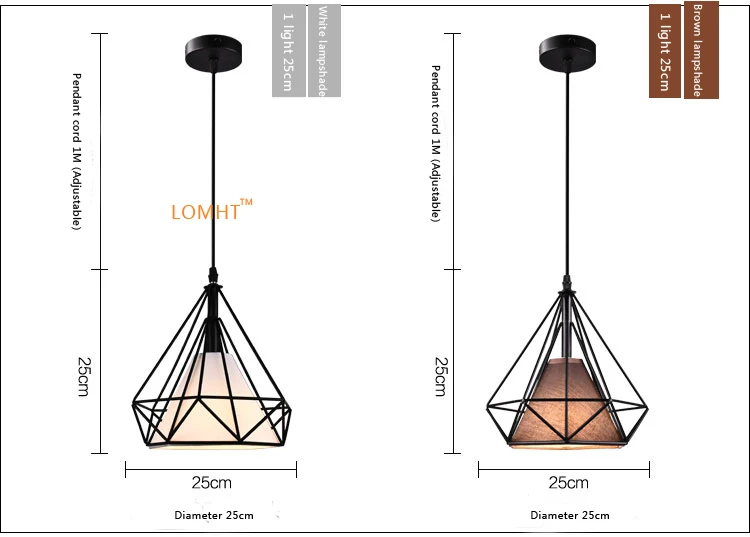 Modern Industrial Cage Metal diamond Shade Pendant Light lamp bar 13